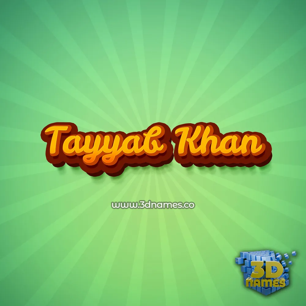 tayyab khan in Green Rays style - 3D name wallpaper