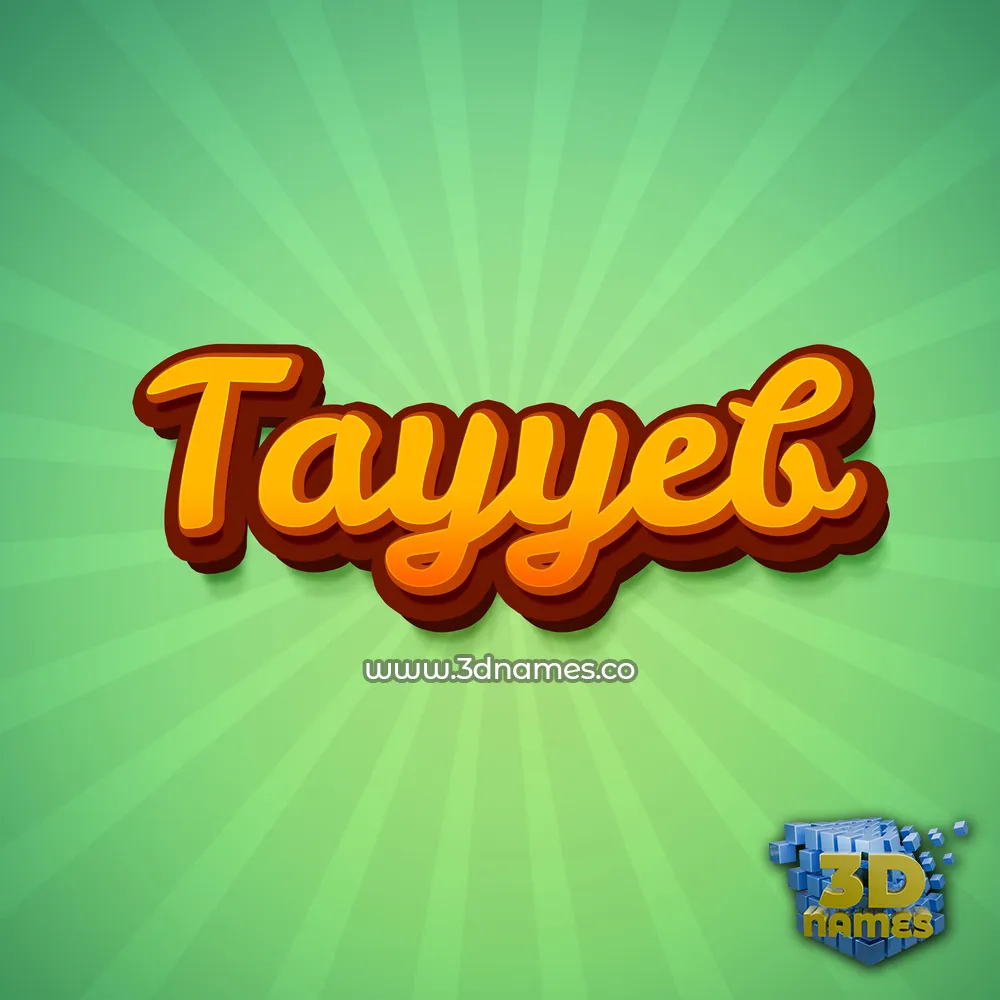 tayyeb in Green Rays style - 3D name wallpaper