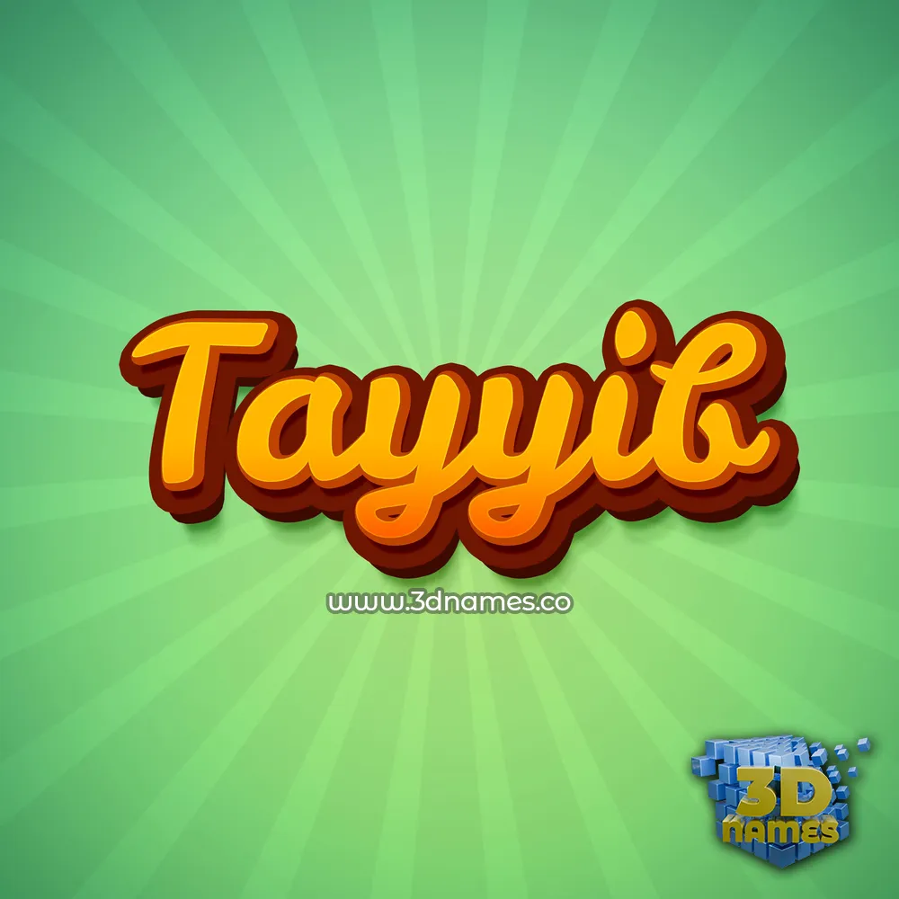 tayyib in Green Rays style - 3D name wallpaper