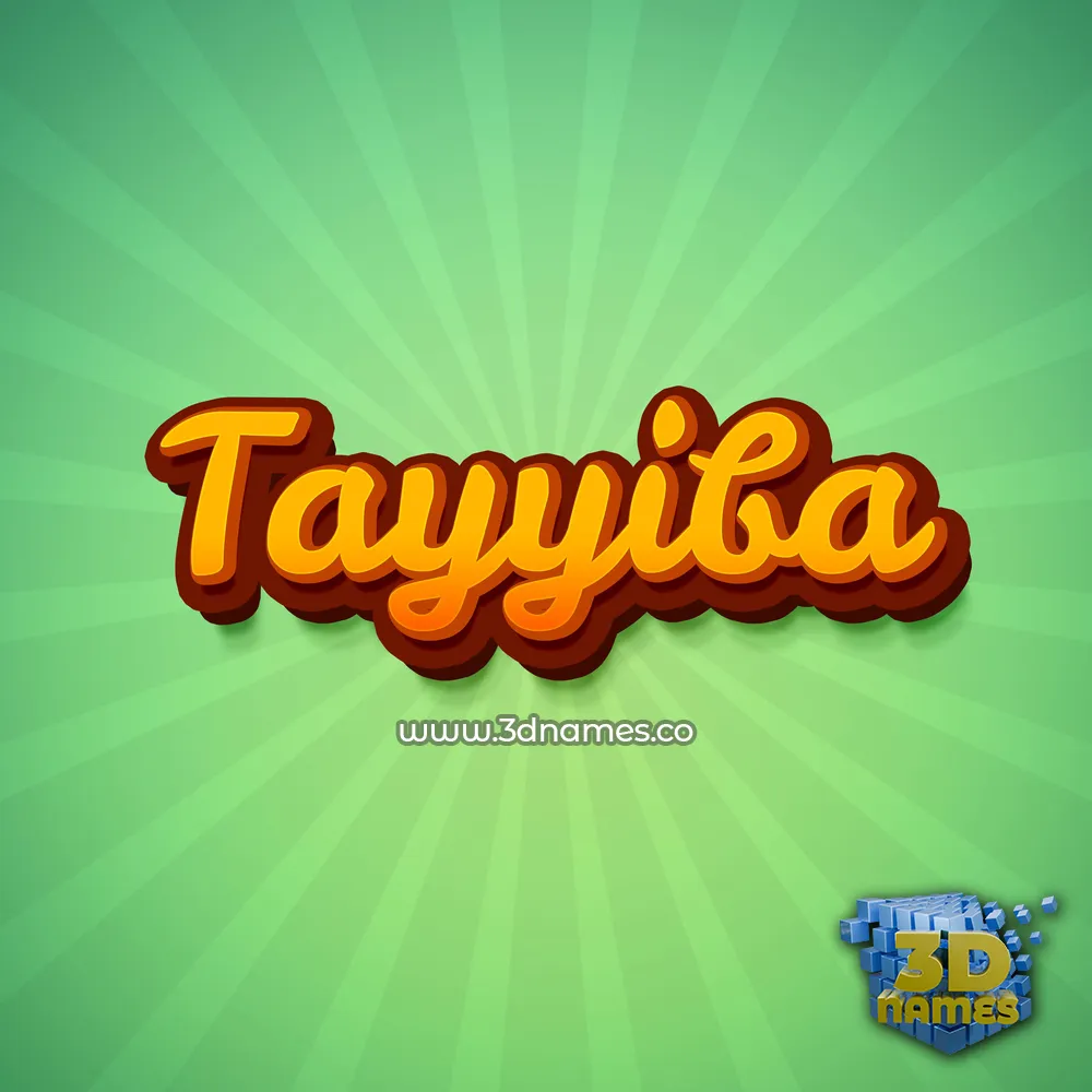 tayyiba in Green Rays style - 3D name wallpaper