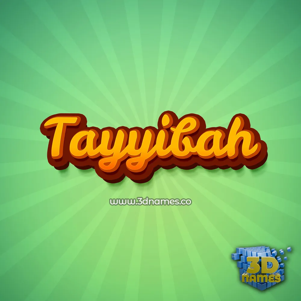 tayyibah in Green Rays style - 3D name wallpaper