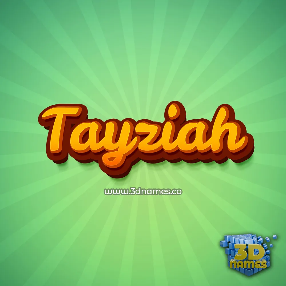 tayziah in Green Rays style - 3D name wallpaper