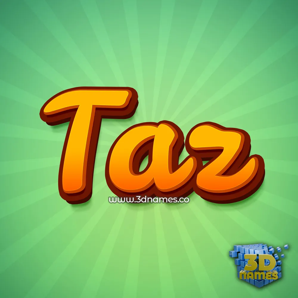 taz in Green Rays style - 3D name wallpaper