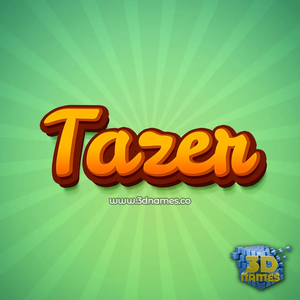 tazer in Green Rays style - 3D name wallpaper