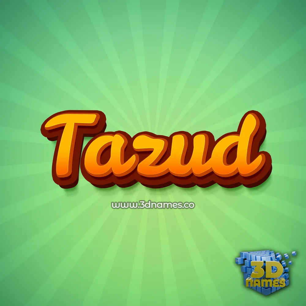 tazud in Green Rays style - 3D name wallpaper