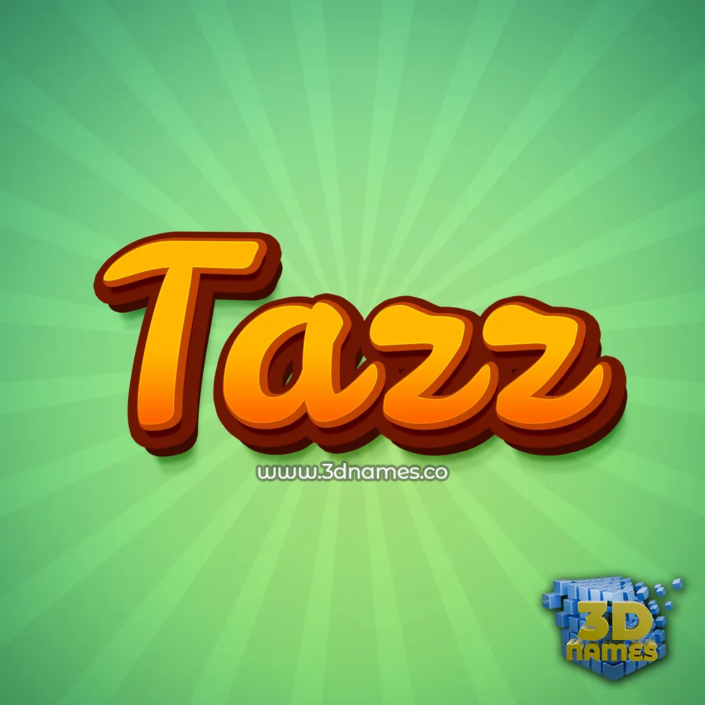 tazz in Green Rays style - 3D name wallpaper