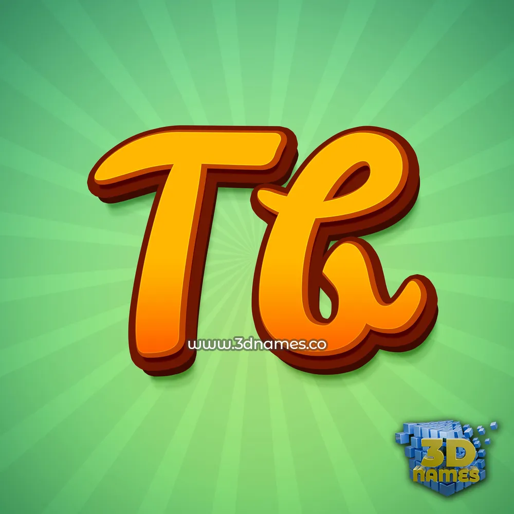 tb in Green Rays style - 3D name wallpaper