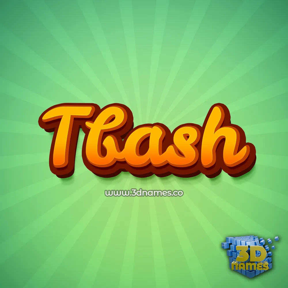 tbash in Green Rays style - 3D name wallpaper