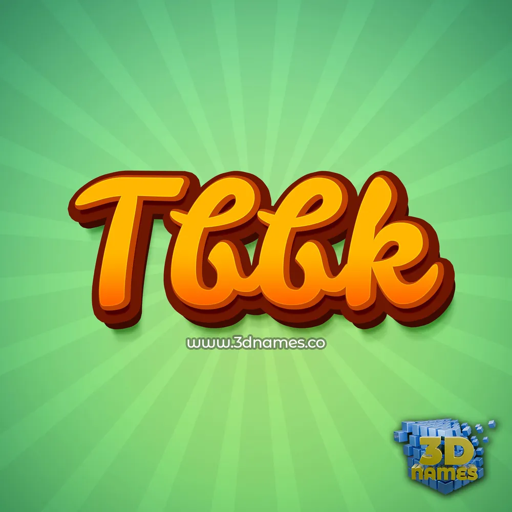 tbbk in Green Rays style - 3D name wallpaper