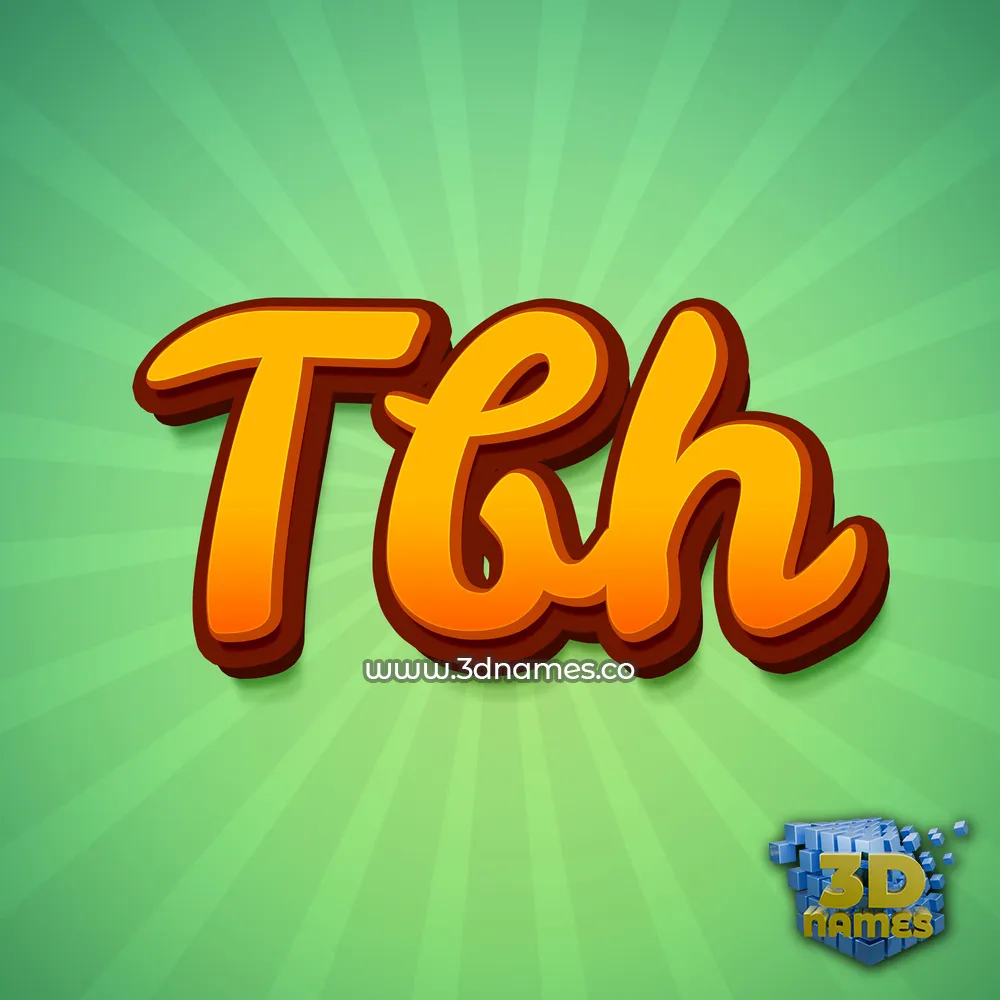 tbh in Green Rays style - 3D name wallpaper