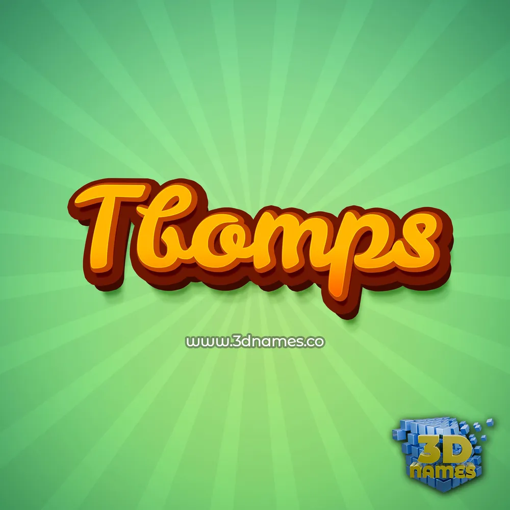 tbomps in Green Rays style - 3D name wallpaper