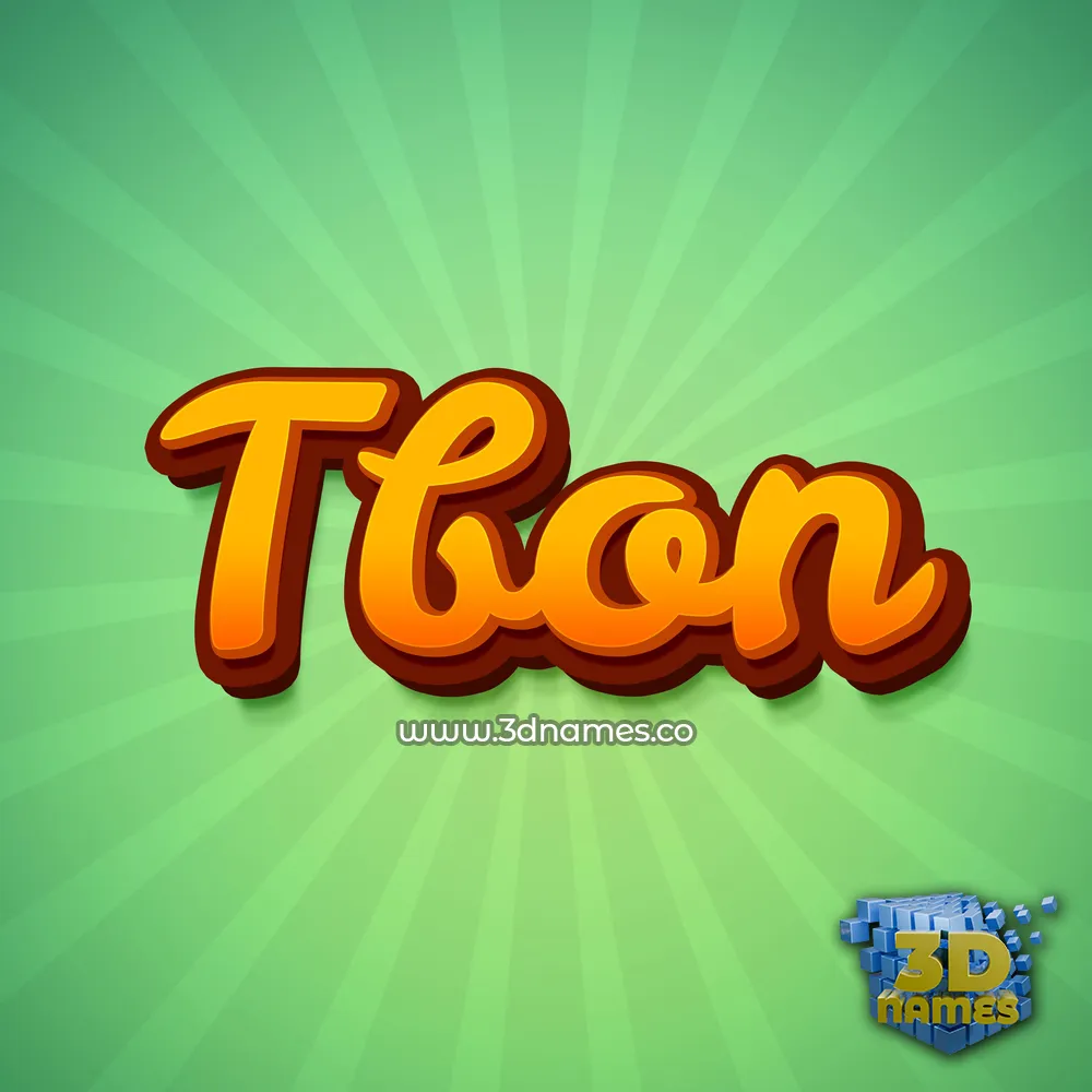 tbon in Green Rays style - 3D name wallpaper