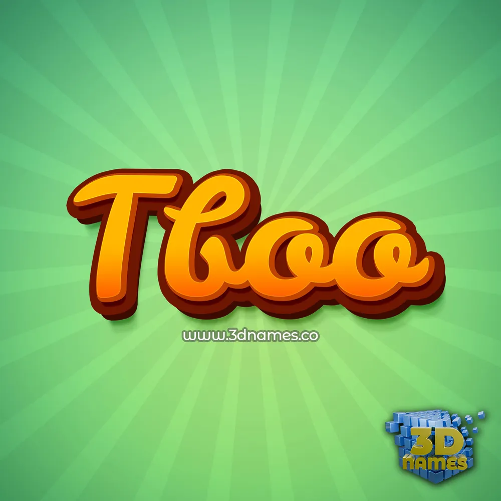 tboo in Green Rays style - 3D name wallpaper