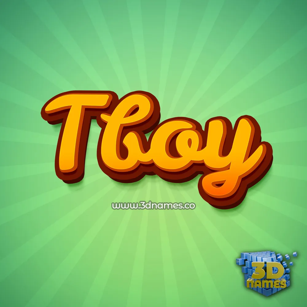 tboy in Green Rays style - 3D name wallpaper