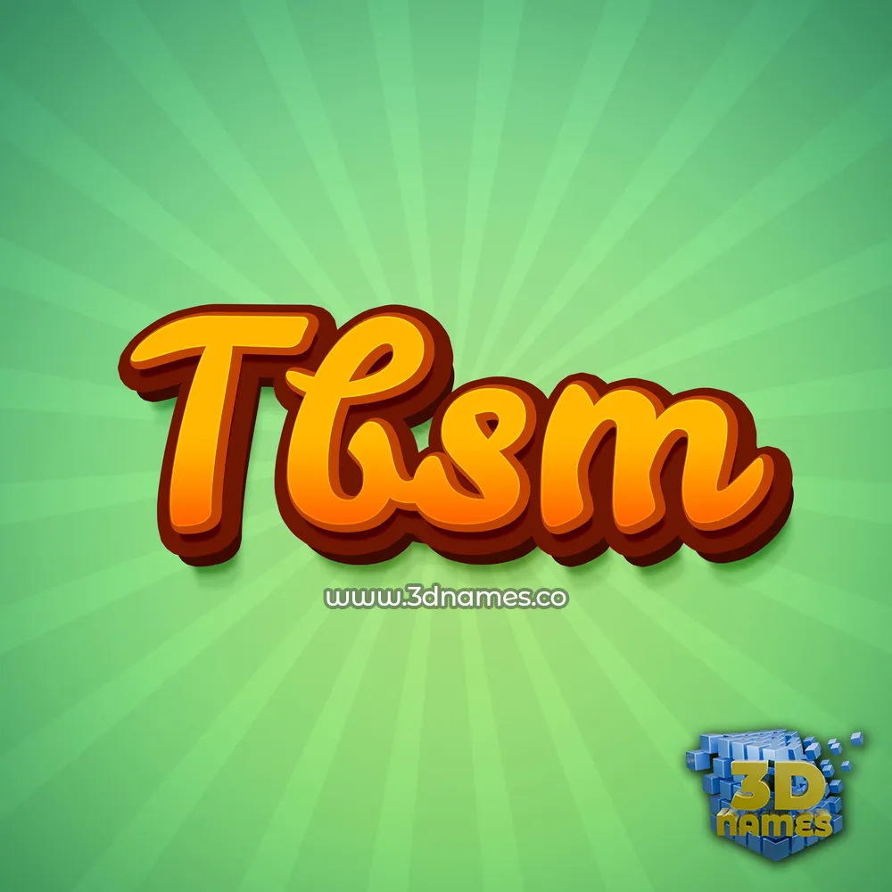 tbsm in Green Rays style - 3D name wallpaper