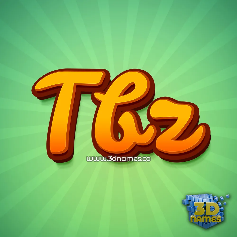 tbz in Green Rays style - 3D name wallpaper
