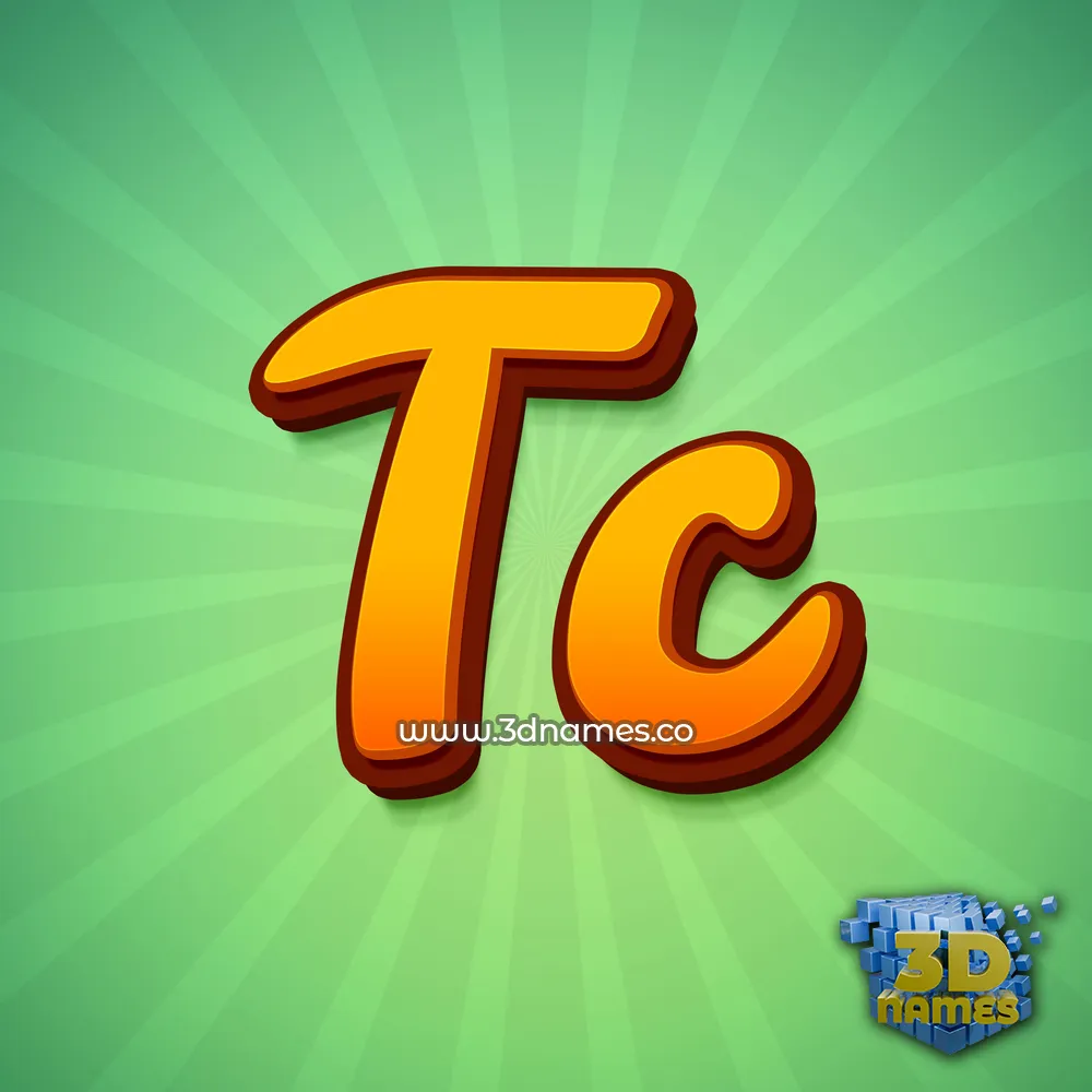 tc in Green Rays style - 3D name wallpaper