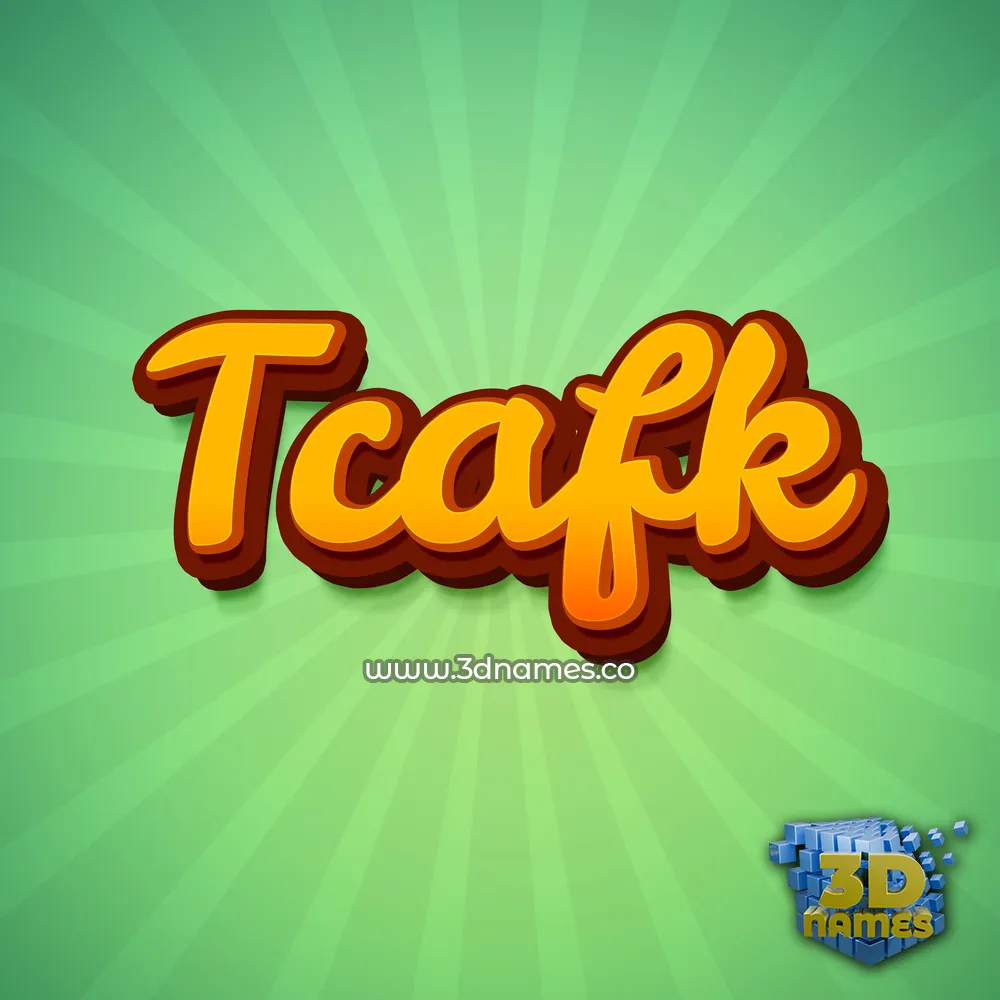tcafk in Green Rays style - 3D name wallpaper