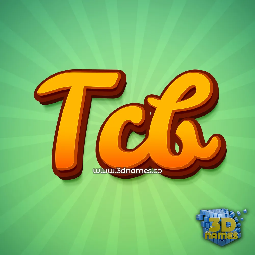 tcb in Green Rays style - 3D name wallpaper