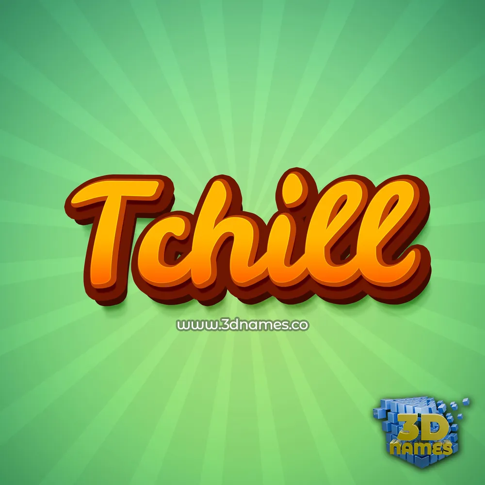 tchill in Green Rays style - 3D name wallpaper
