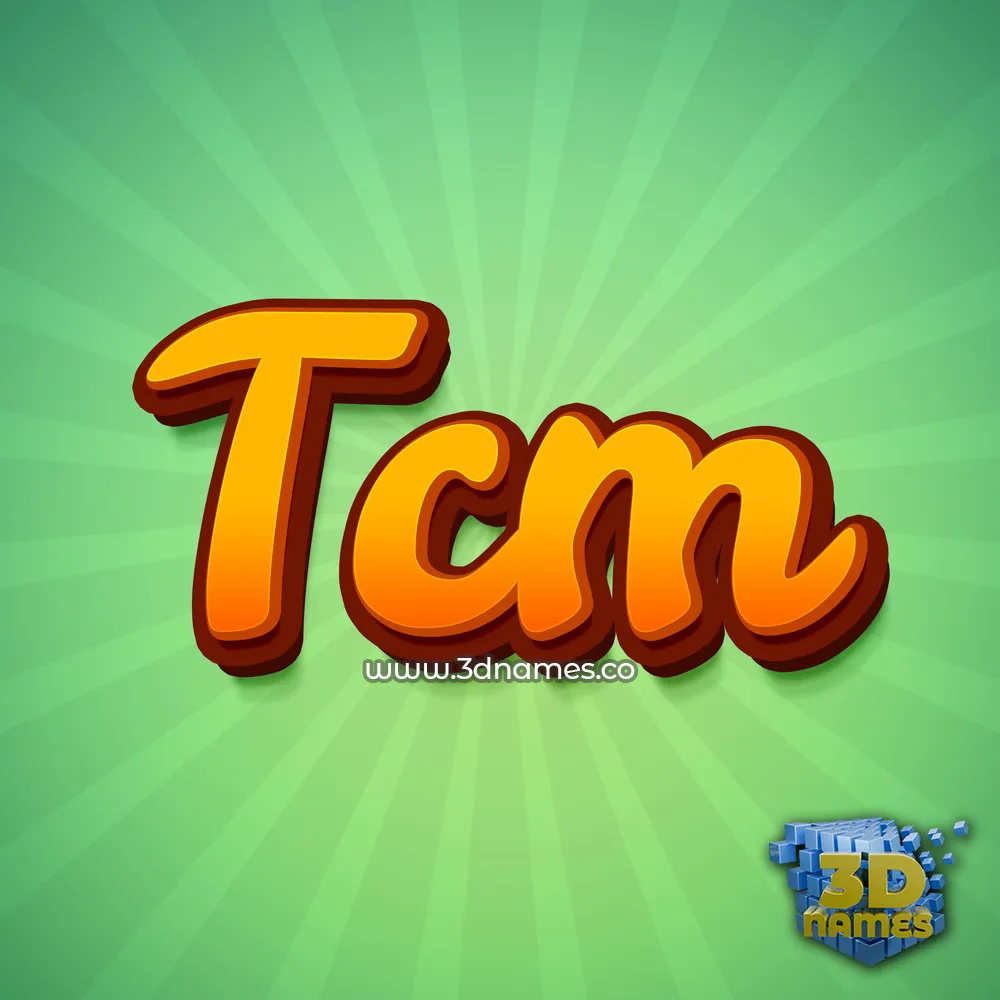 tcm in Green Rays style - 3D name wallpaper