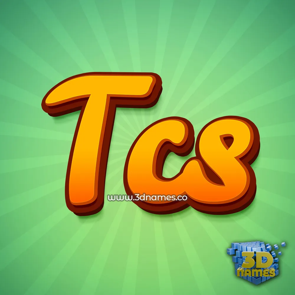 tcs in Green Rays style - 3D name wallpaper