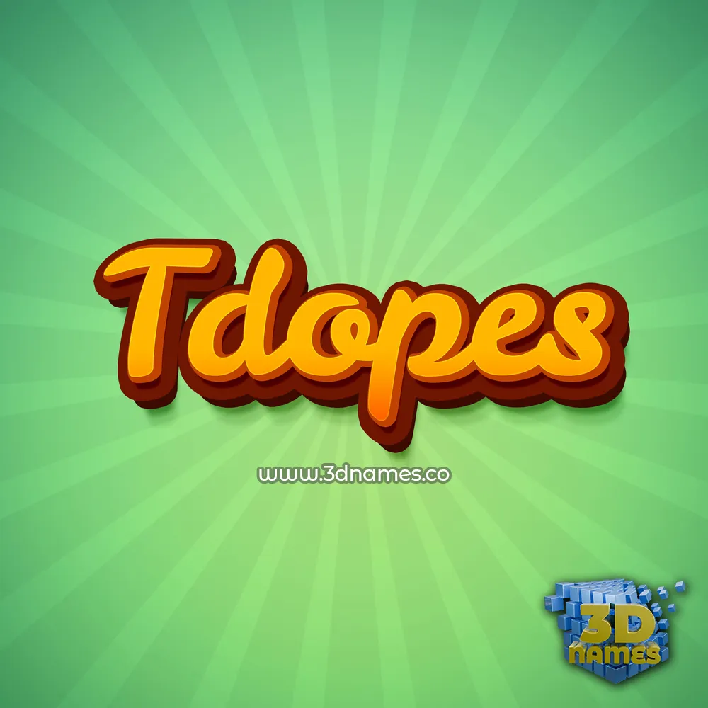 tdopes in Green Rays style - 3D name wallpaper