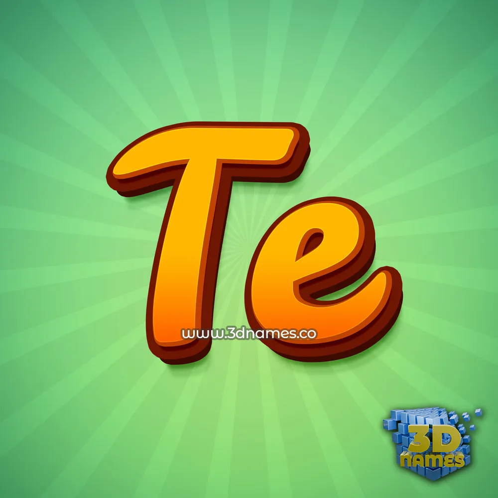 te in Green Rays style - 3D name wallpaper