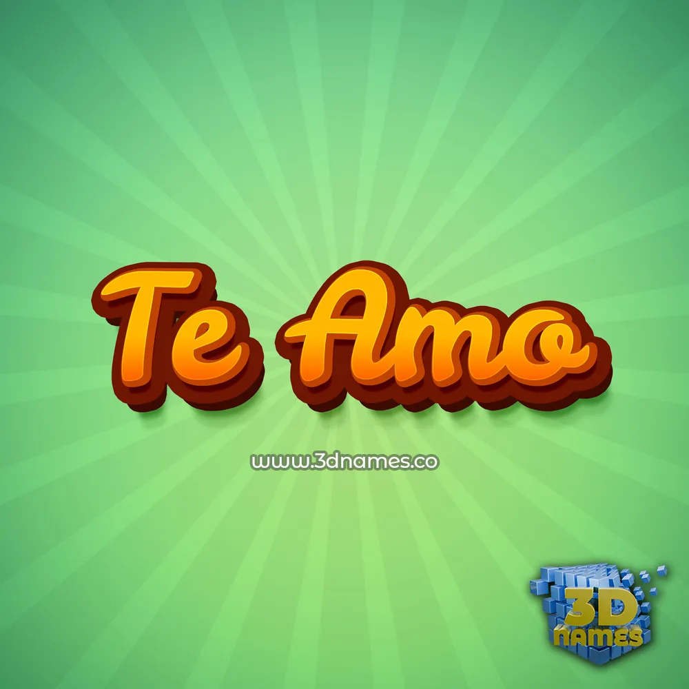 te amo in Green Rays style - 3D name wallpaper