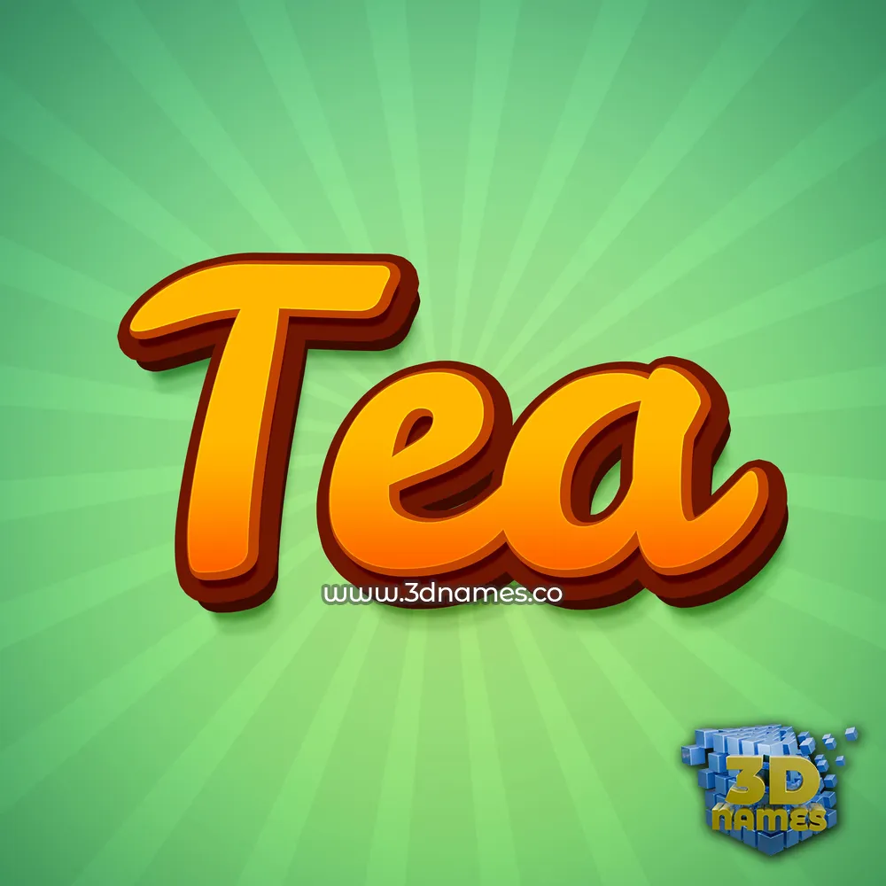 tea in Green Rays style - 3D name wallpaper