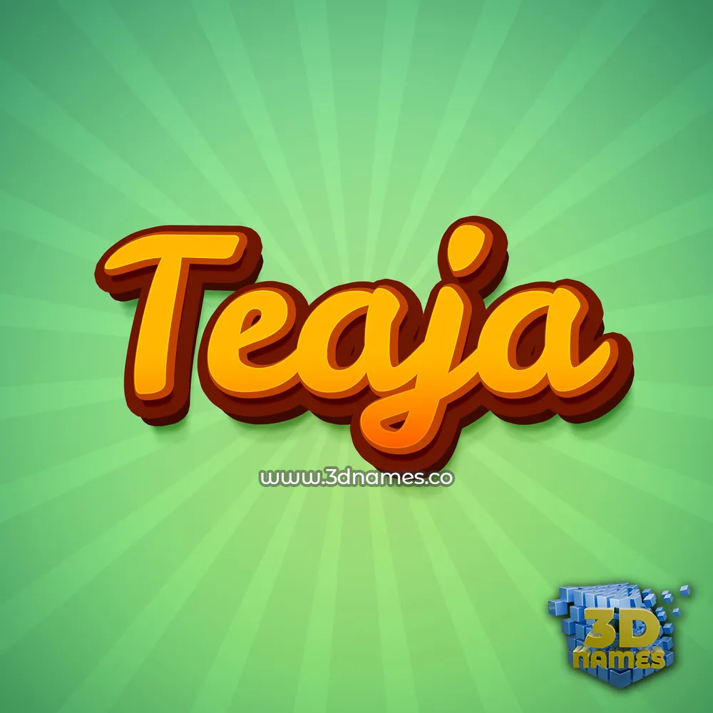 teaja in Green Rays style - 3D name wallpaper