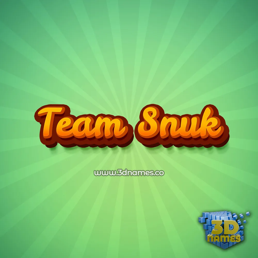 team snuk in Green Rays style - 3D name wallpaper