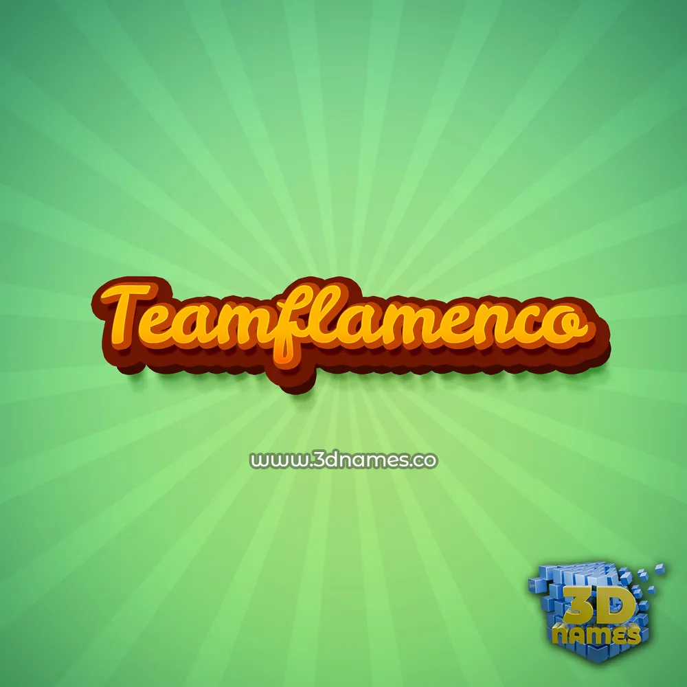 teamflamenco in Green Rays style - 3D name wallpaper