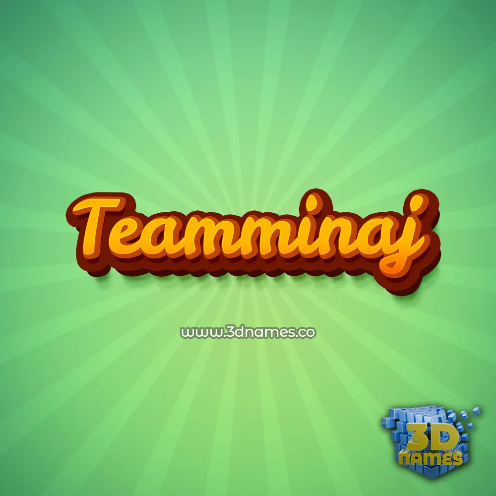 teamminaj in Green Rays style - 3D name wallpaper