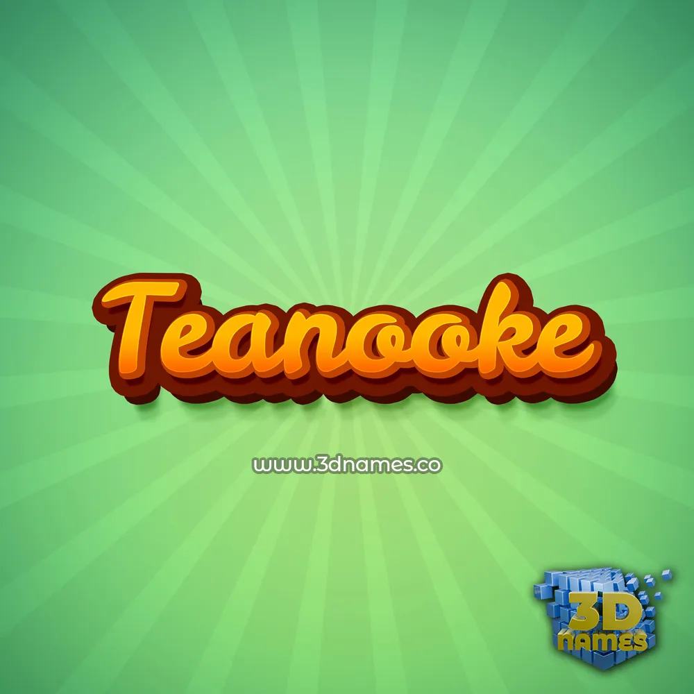 teanooke in Green Rays style - 3D name wallpaper