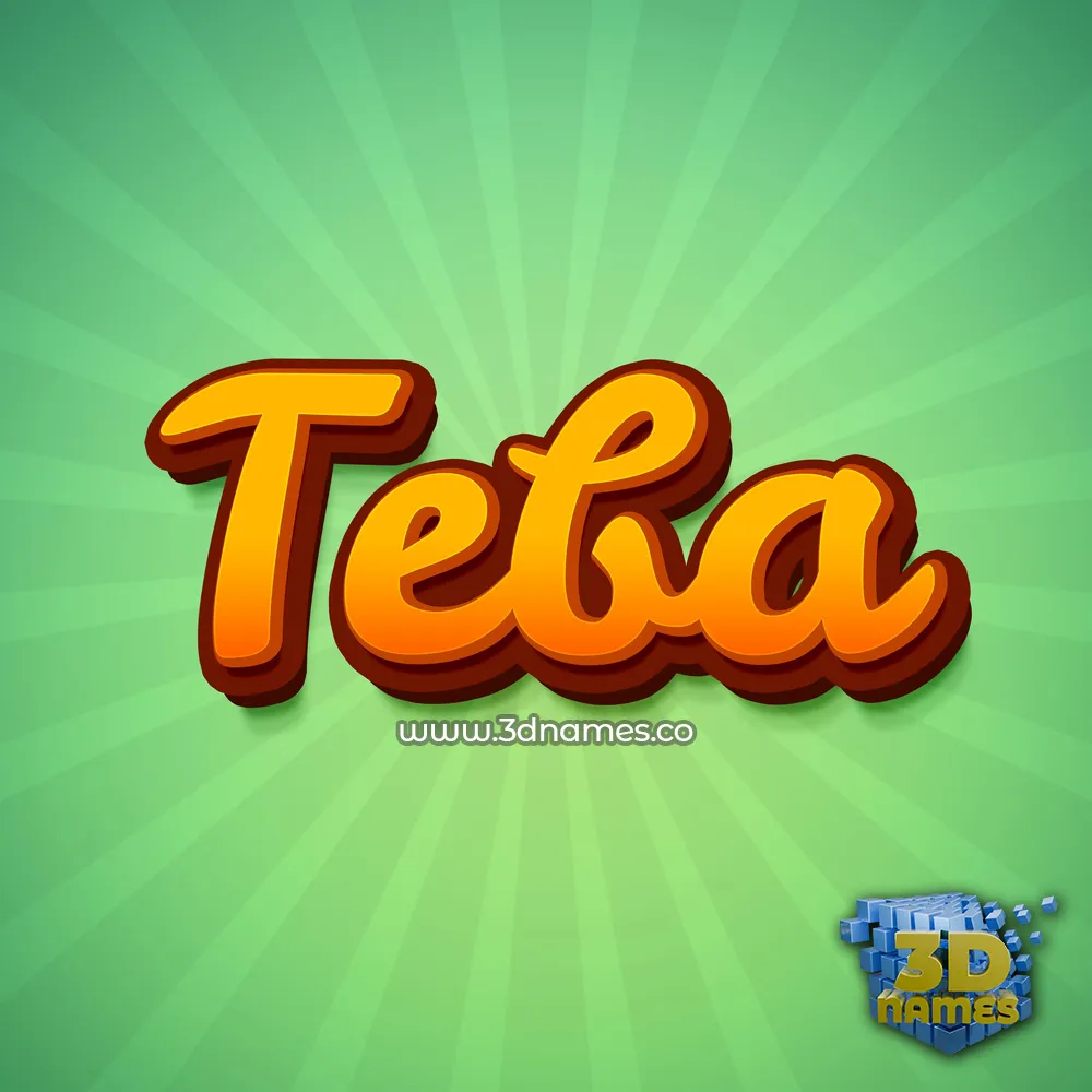 teba in Green Rays style - 3D name wallpaper