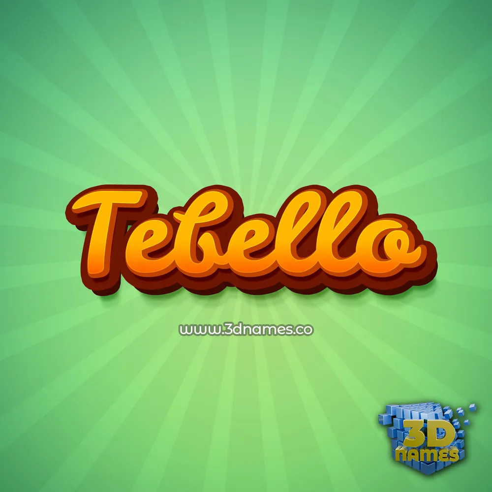 tebello in Green Rays style - 3D name wallpaper