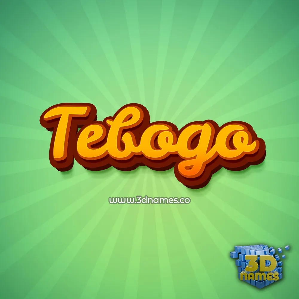 tebogo in Green Rays style - 3D name wallpaper