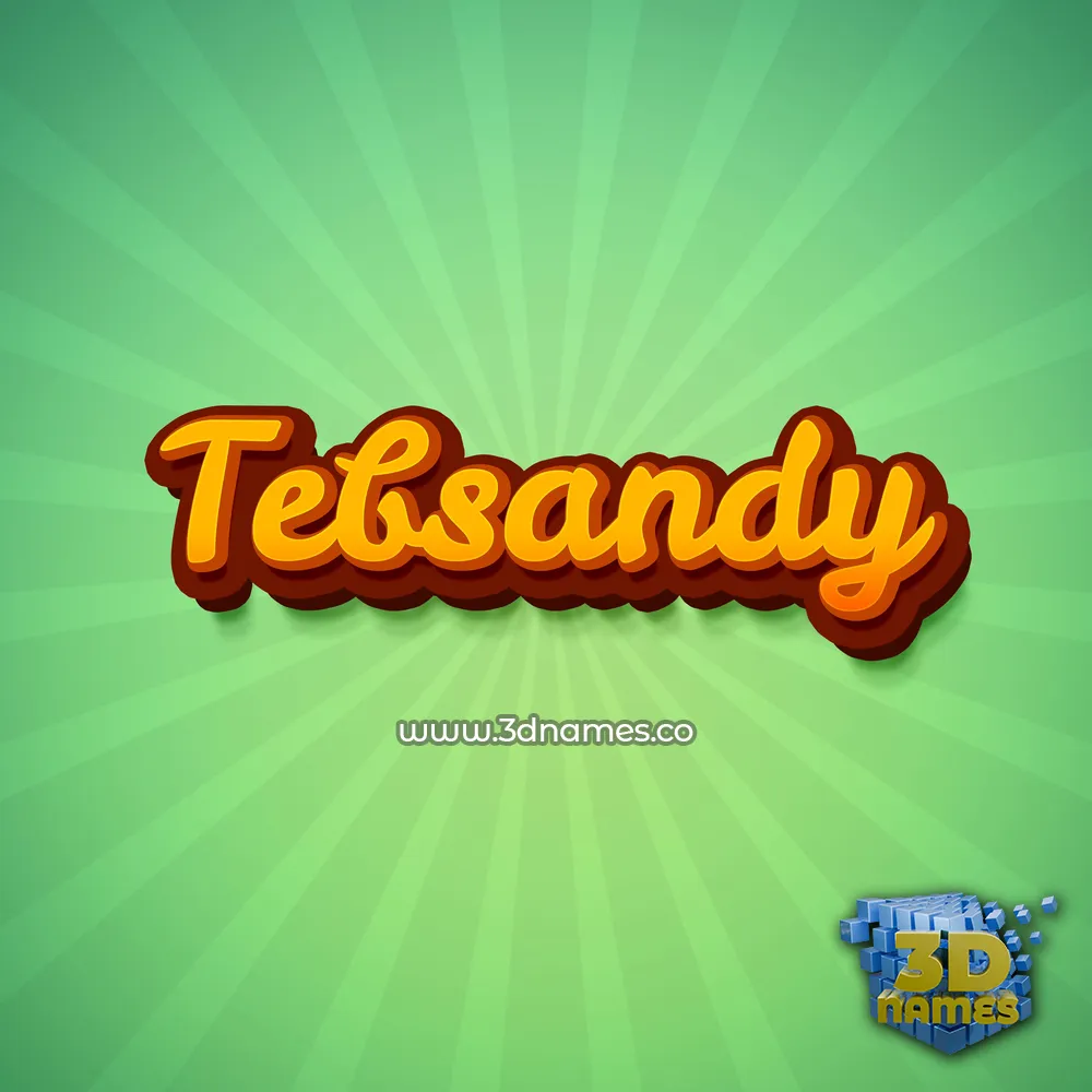 tebsandy in Green Rays style - 3D name wallpaper