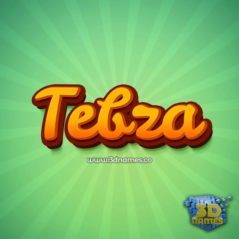 tebza in Green Rays style - 3D name wallpaper