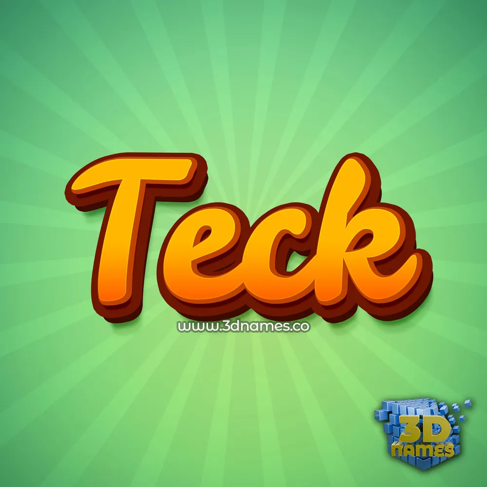 teck in Green Rays style - 3D name wallpaper