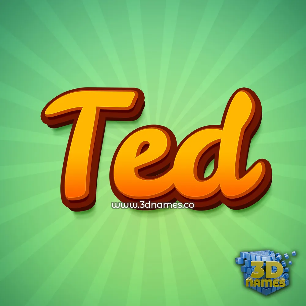 ted in Green Rays style - 3D name wallpaper