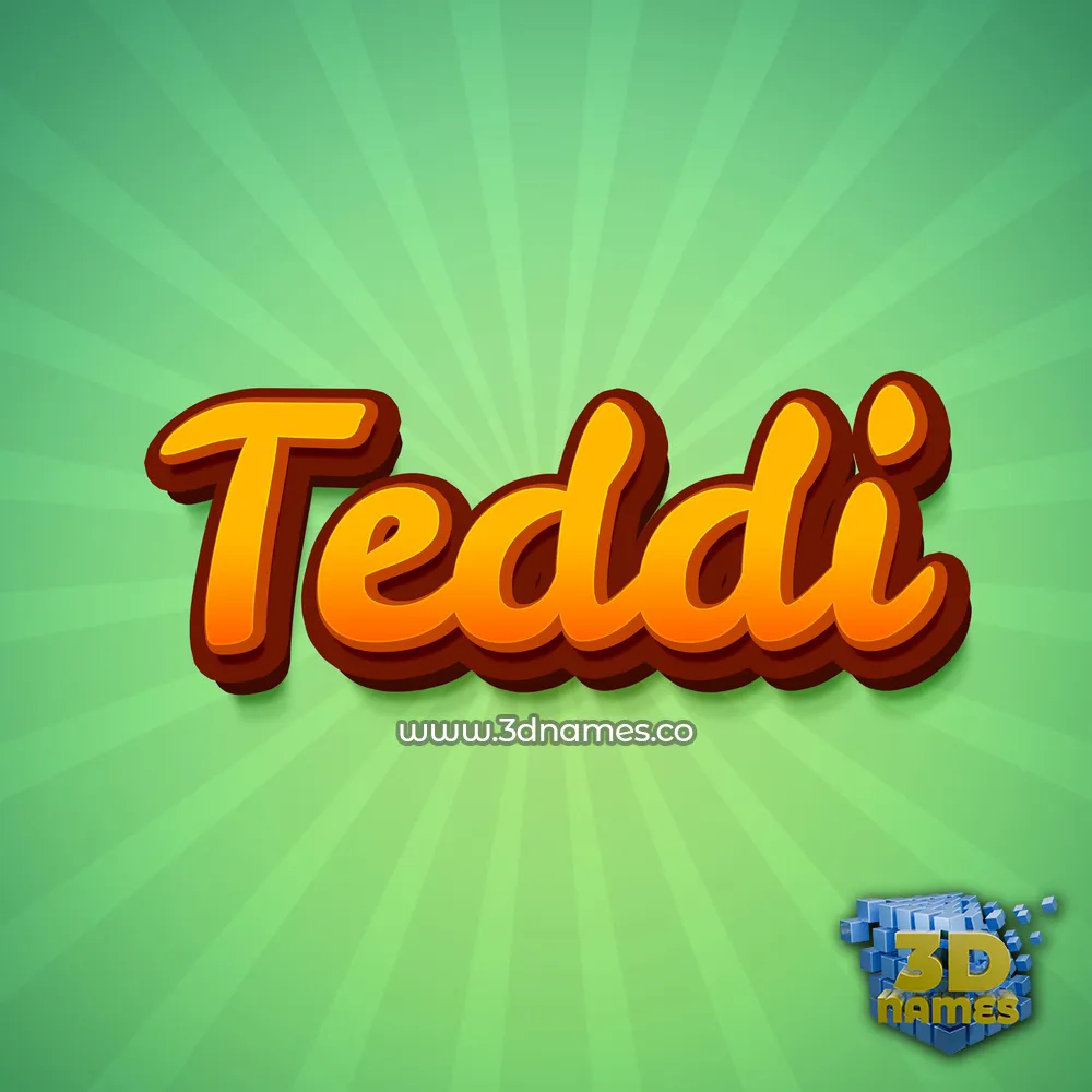 teddi in Green Rays style - 3D name wallpaper