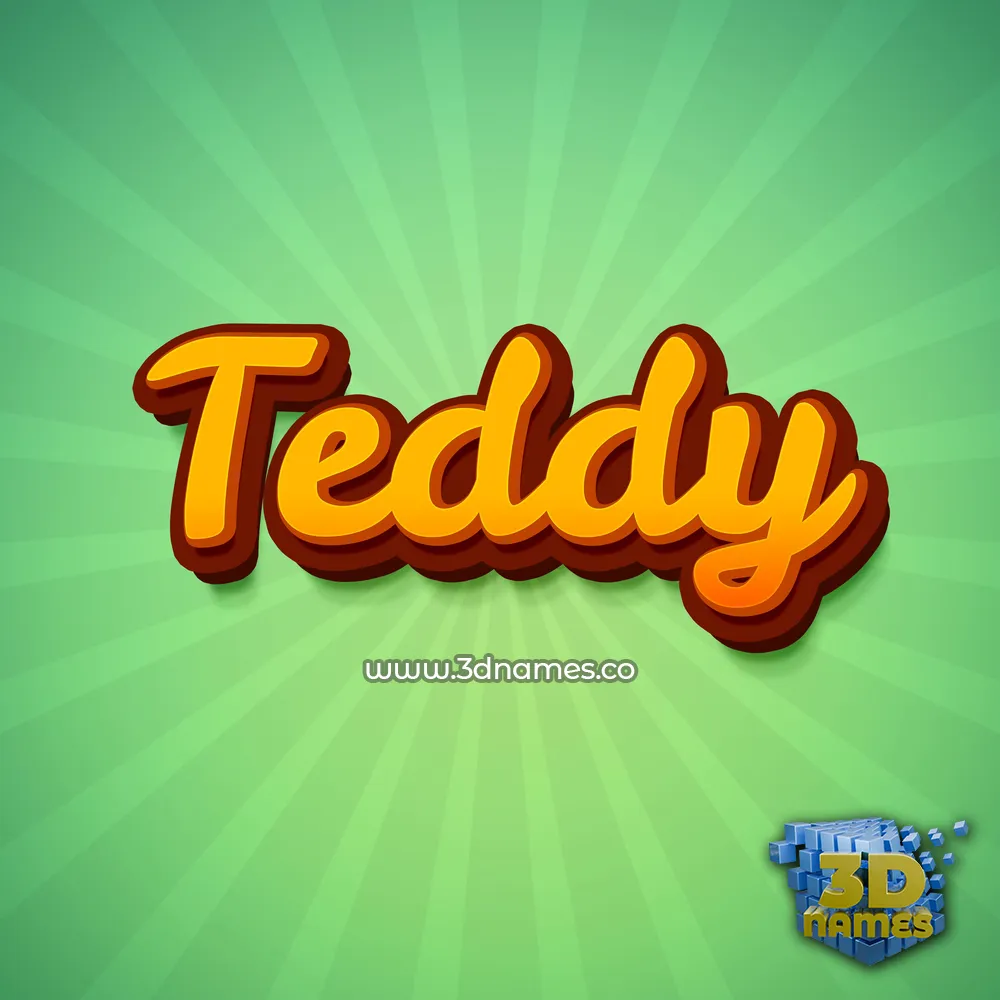 teddy in Green Rays style - 3D name wallpaper