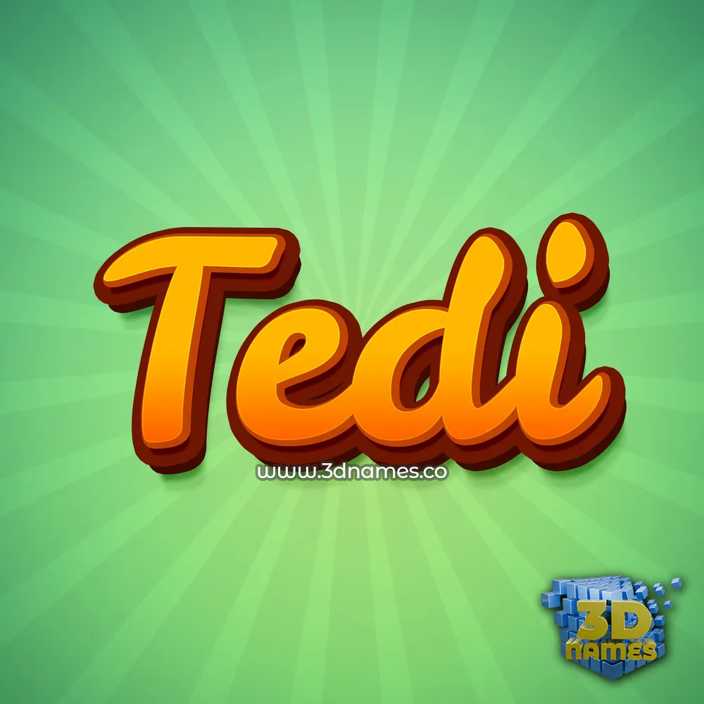 tedi in Green Rays style - 3D name wallpaper