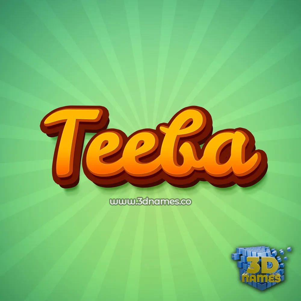 teeba in Green Rays style - 3D name wallpaper