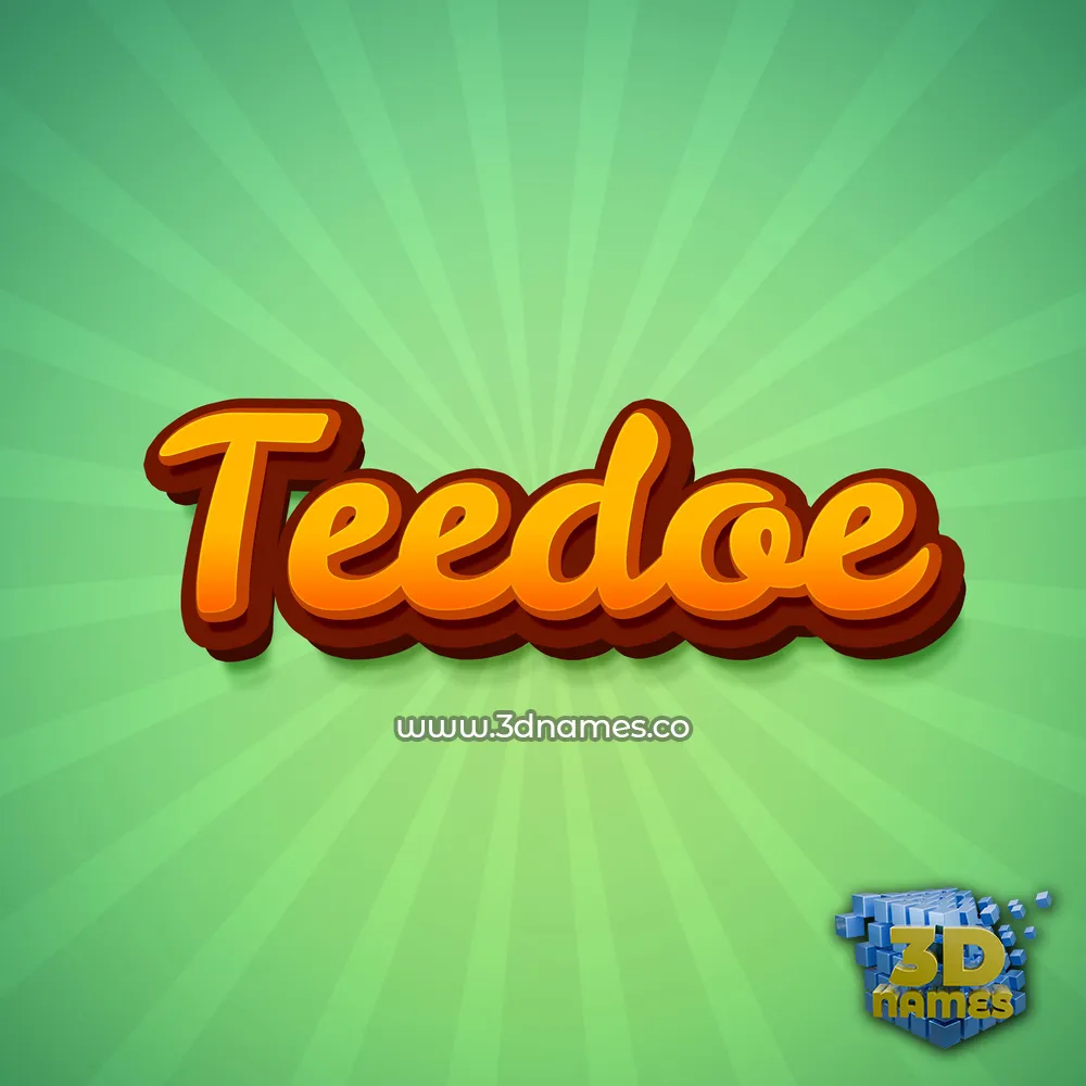 teedoe in Green Rays style - 3D name wallpaper