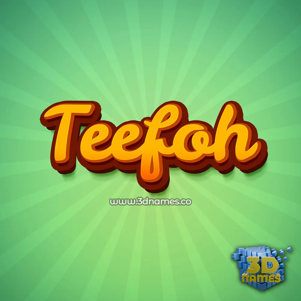 teefoh in Green Rays style - 3D name wallpaper