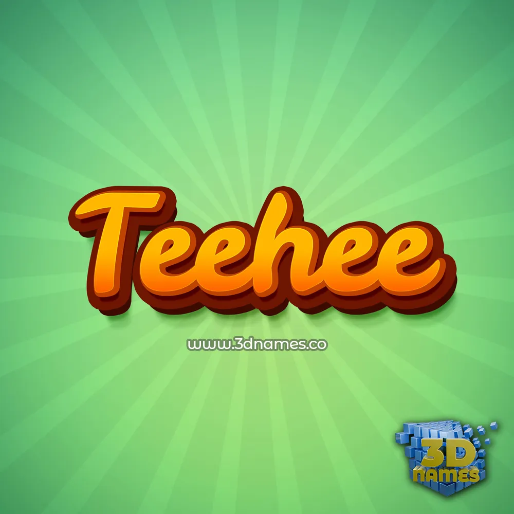 teehee in Green Rays style - 3D name wallpaper
