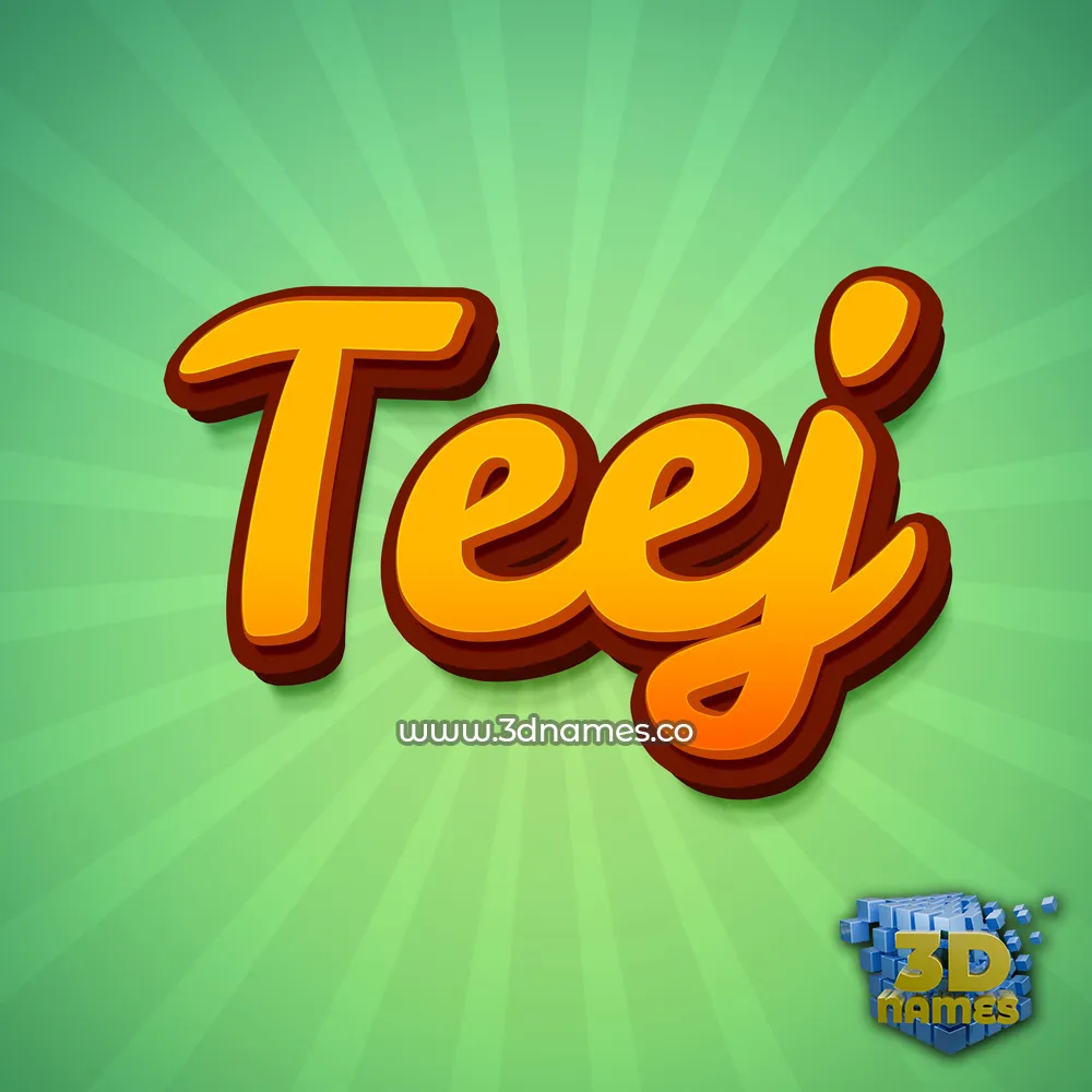 teej in Green Rays style - 3D name wallpaper